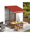 vidaXL Awning Top Sunshade Canvas Orange and Brown 300x250 cm
