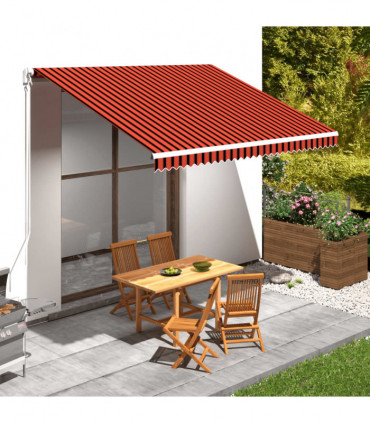 vidaXL Awning Top Sunshade Canvas Orange and Brown 400x300 cm