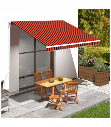 vidaXL Awning Top Sunshade Canvas Orange and Brown 400x300 cm