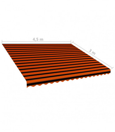 Awning Top Sunshade Canvas Orange and Brown 450x300 cm
