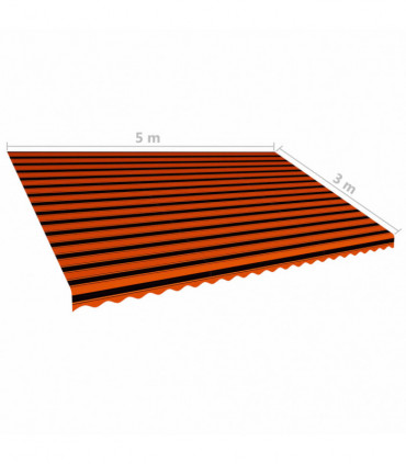 Awning Top Sunshade Canvas Orange and Brown 500x300 cm
