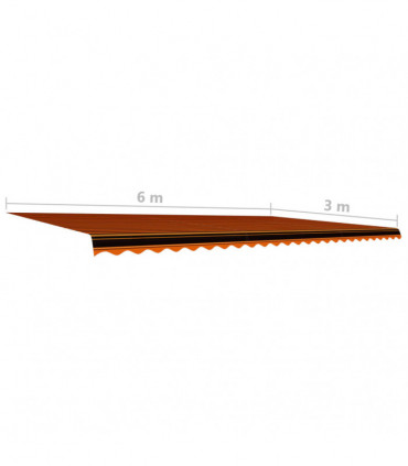 Awning Top Sunshade Canvas Orange and Brown 600x300 cm
