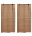 Bamboo Roller Blinds 2 pcs Brown 120x220 cm
