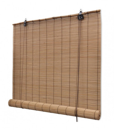 Bamboo Roller Blinds 2 pcs Brown 120x220 cm