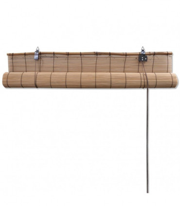 Bamboo Roller Blinds 2 pcs Brown 120x220 cm