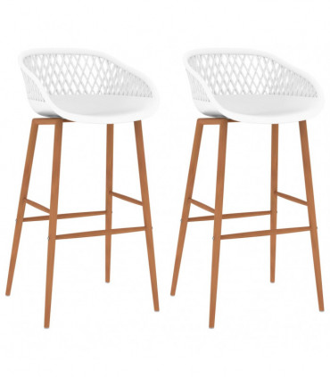 vidaXL Bar Chairs 2 pcs White