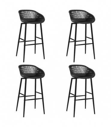 vidaXL Bar Chairs 4 pcs Black