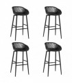 vidaXL Bar Chairs 4 pcs Black