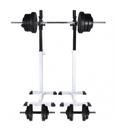 Barbell Squat Rack with Barbell and Dumbbell Set 60.5 kg