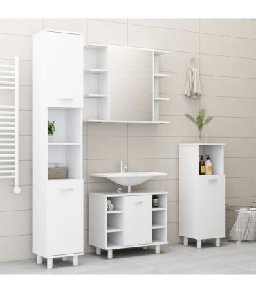 Bathroom Cabinet White 30x30x95 cm Engineered Wood