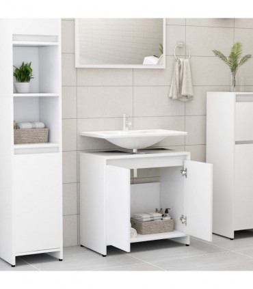 Bathroom Cabinet White 60x33x61 cm Engineered Wood
