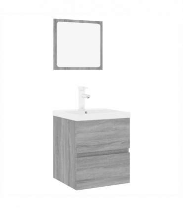 Bathroom Furniture Set Grey Sonoma Engineered Wood