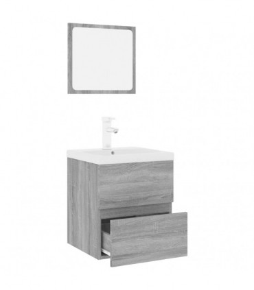 Bathroom Furniture Set Grey Sonoma Engineered Wood