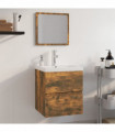 Bathroom Furniture Set Smoked Oak Engineered Wood