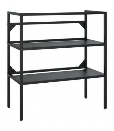 Bathroom Washbasin Frame with Built-in Basin Black Iron