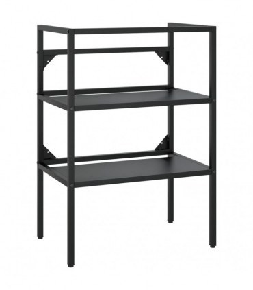 Bathroom Washbasin Frame with Built-in Basin Black Iron