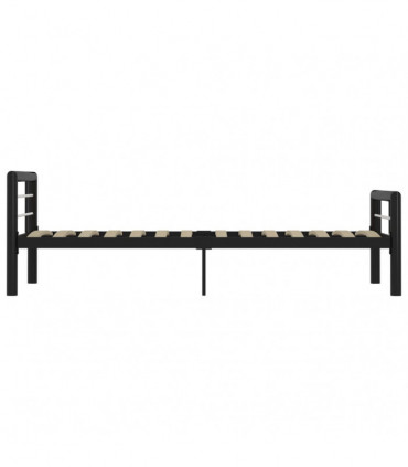 Bed Frame Black and White Metal 90x200 cm