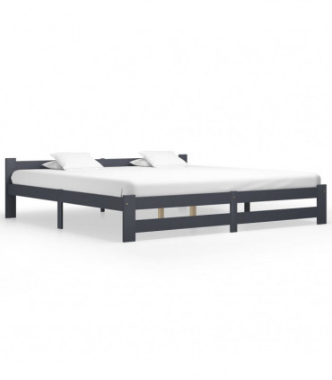 vidaXL Bed Frame Dark Grey Solid Pine Wood 200x200 cm