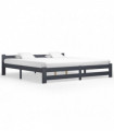 vidaXL Bed Frame Dark Grey Solid Pine Wood 200x200 cm