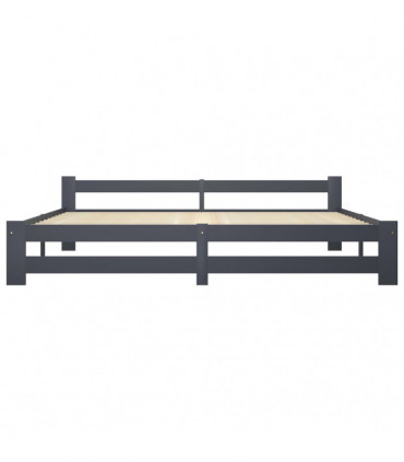 vidaXL Bed Frame Dark Grey Solid Pine Wood 200x200 cm
