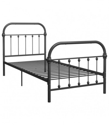 Bed Frame Grey Metal 90x200 cm