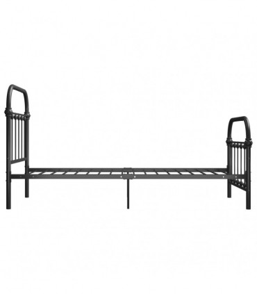 Bed Frame Grey Metal 90x200 cm