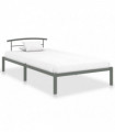 Bed Frame Grey Metal 90x200 cm