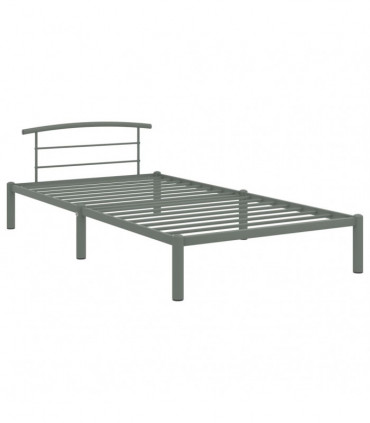 Bed Frame Grey Metal 90x200 cm