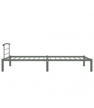 Bed Frame Grey Metal 90x200 cm
