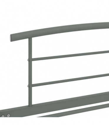 Bed Frame Grey Metal 90x200 cm