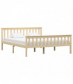 Bed Frame Light Wood Solid Pinewood 160x200 cm