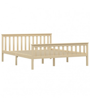 Bed Frame Light Wood Solid Pinewood 160x200 cm
