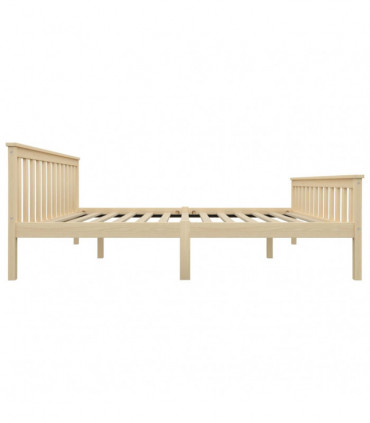 Bed Frame Light Wood Solid Pinewood 160x200 cm
