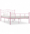 Bed Frame Pink Metal 160x200 cm