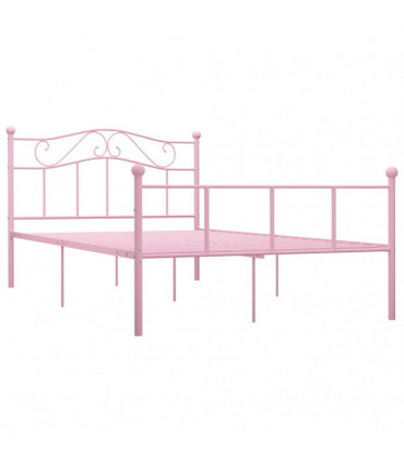 Bed Frame Pink Metal 160x200 cm