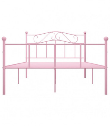 Bed Frame Pink Metal 160x200 cm