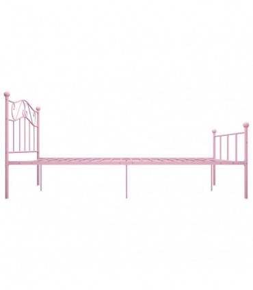 Bed Frame Pink Metal 160x200 cm