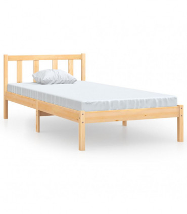 Bed Frame Solid Pinewood 90x200 cm