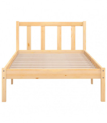 Bed Frame Solid Pinewood 90x200 cm
