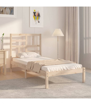vidaXL Bed Frame Solid Wood 75x190 cm Small Single