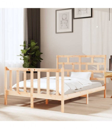 vidaXL Bed Frame Solid Wood Pine 135x190 cm Double