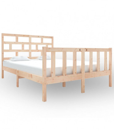vidaXL Bed Frame Solid Wood Pine 135x190 cm Double