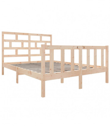 vidaXL Bed Frame Solid Wood Pine 135x190 cm Double