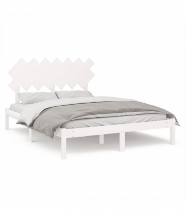 Bed Frame White 140x200 cm Solid Wood