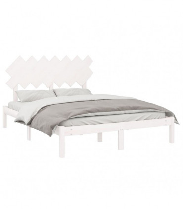Bed Frame White 140x200 cm Solid Wood