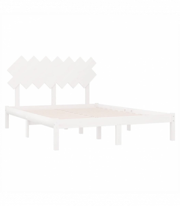 Bed Frame White 140x200 cm Solid Wood