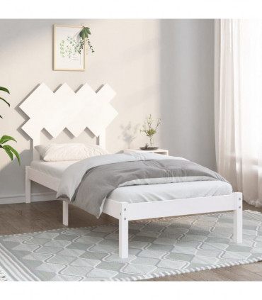 vidaXL Bed Frame White 90x190 cm Single Solid Wood