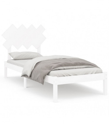 vidaXL Bed Frame White 90x190 cm Single Solid Wood