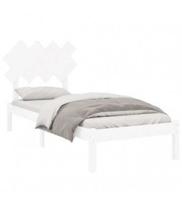 vidaXL Bed Frame White 90x190 cm Single Solid Wood