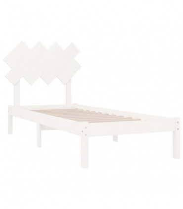 vidaXL Bed Frame White 90x190 cm Single Solid Wood